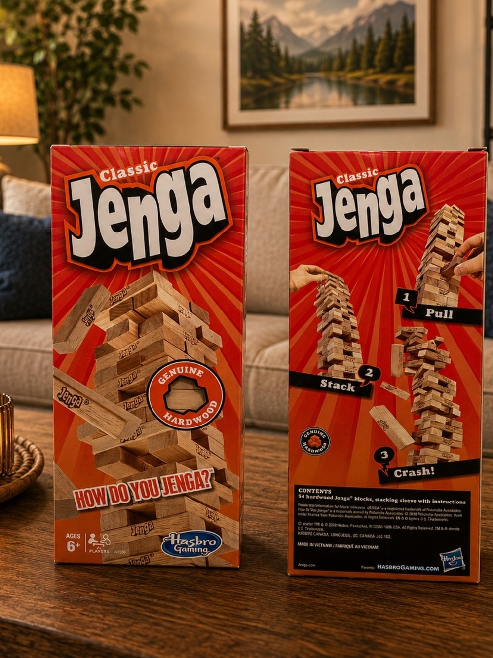 Classic Jenga Hardwood Block Stacking Game - Red Box